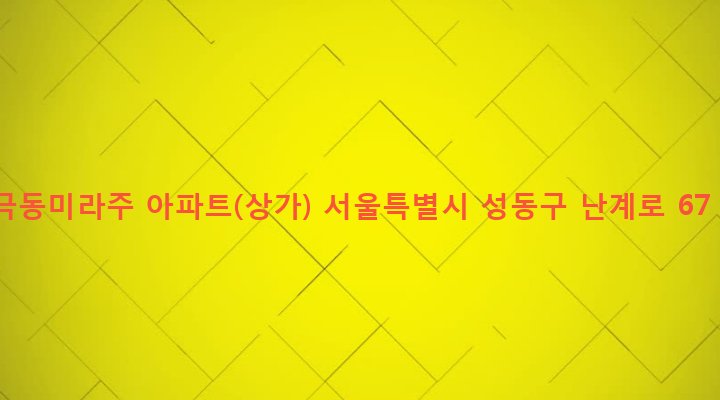 서울특별시 성동구 왕십리제2동 1058 극동미라주 아파트(상가)