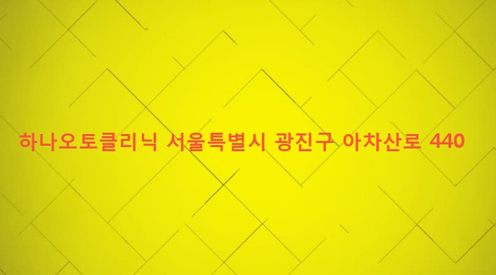 서울특별시 광진구 구의제3동 245-6 하나오토클리닉