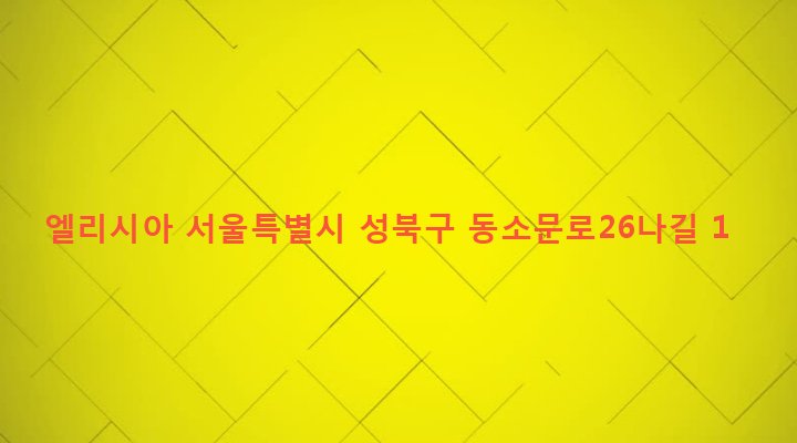 서울특별시 성북구 동선동 146 엘리시아