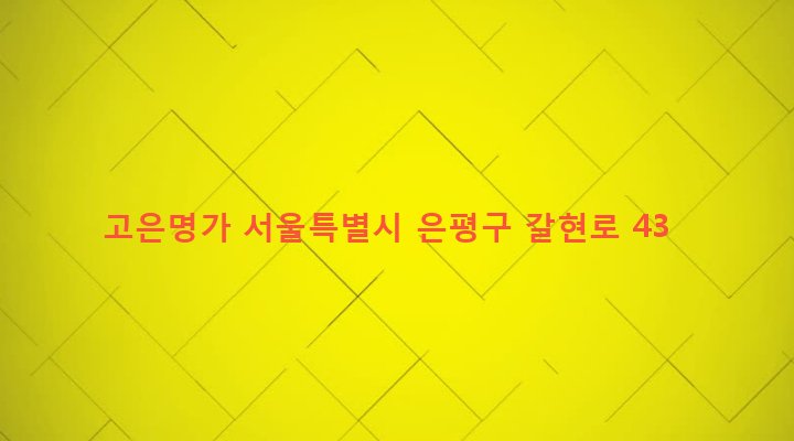 서울특별시 은평구 신사제1동 9-3 고은명가