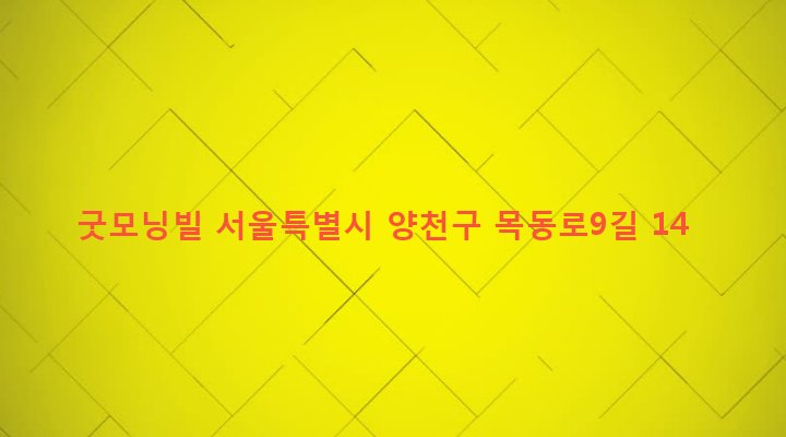 서울특별시 양천구 신정4동 1011-13 굿모닝빌