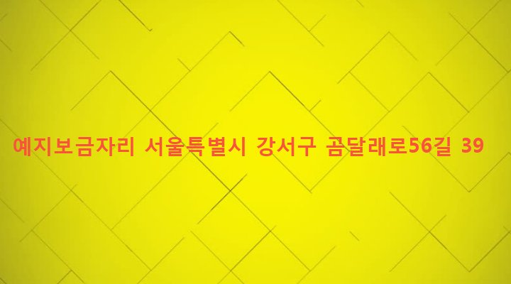 서울특별시 강서구 화곡제4동 788-39 예지보금자리
