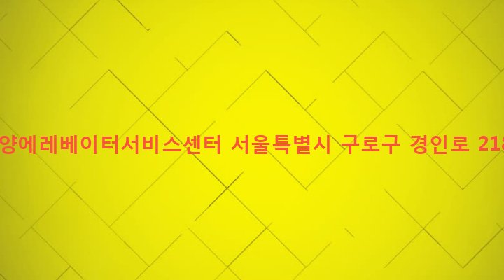 서울특별시 구로구 오류제1동 55-30 동양에레베이터서비스센터