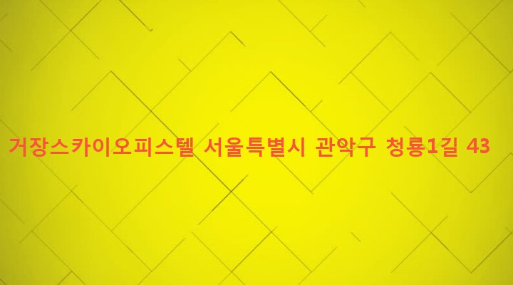 서울특별시 관악구 청룡동 883-5 거장스카이오피스텔