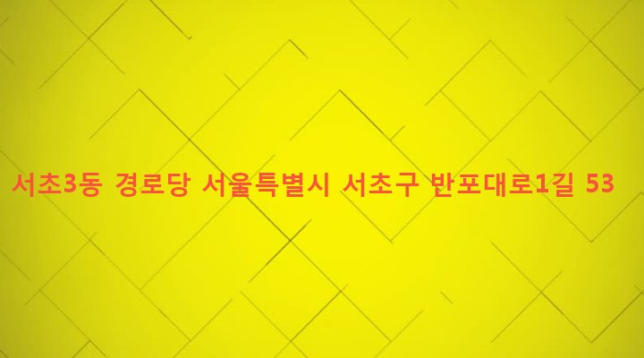 서울특별시 서초구 서초3동 1484-6 서초3동 경로당
