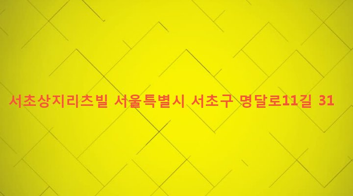 서울특별시 서초구 서초3동 1490-1 서초상지리츠빌