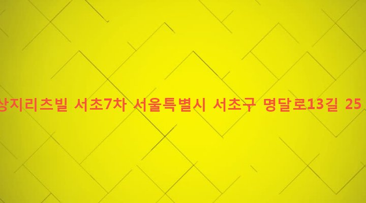 서울특별시 서초구 서초3동 1491-1 상지리츠빌 서초7차