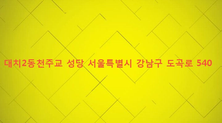 서울특별시 강남구 대치2동 993 대치2동천주교 성당