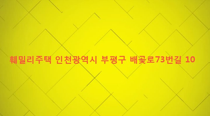 인천광역시 부평구 십정1동 324-18 훼밀리주택