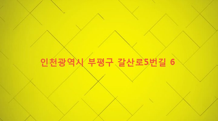 인천광역시 부평구 갈산1동 117-5 