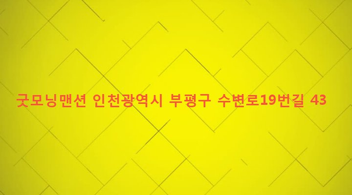 인천광역시 부평구 부개1동 287-21 굿모닝맨션