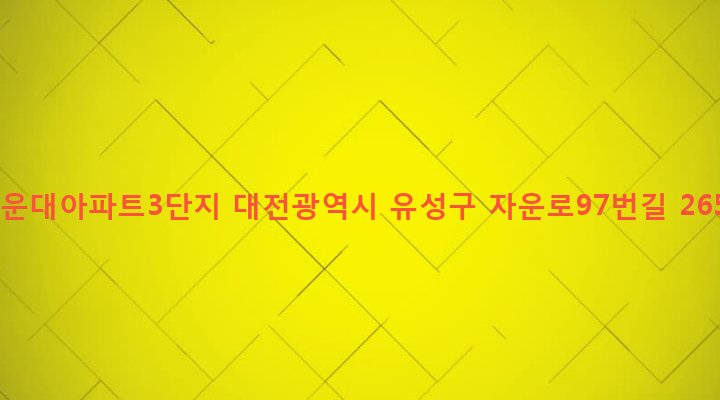 대전광역시 유성구 신성동 123 자운대아파트3단지