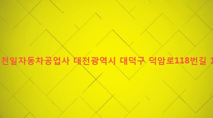 대전광역시 대덕구 덕암동 205 1급천일자동차공업사