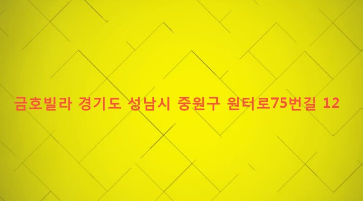 경기도 성남시 중원구 성남동 3013 금호빌라