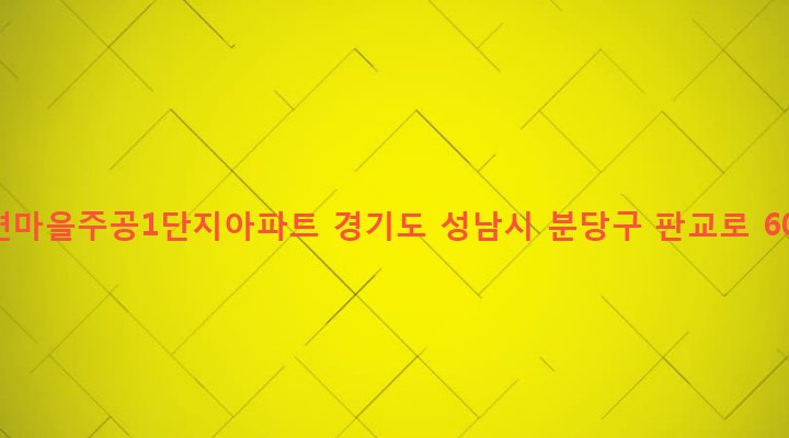 경기도 성남시 분당구 야탑3동 165 목련마을주공1단지아파트