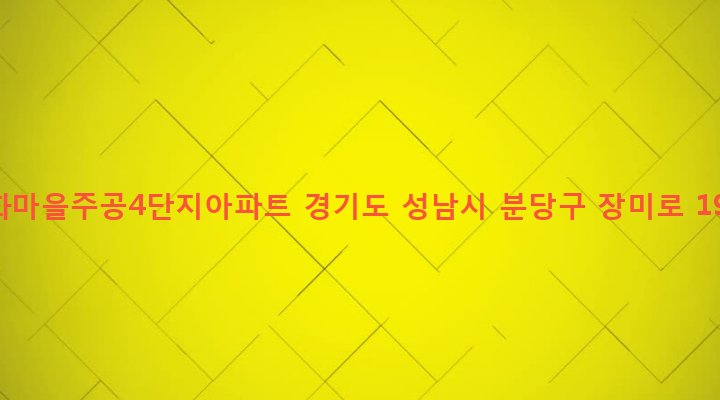 경기도 성남시 분당구 야탑3동 211 매화마을주공4단지아파트