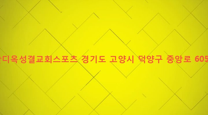 경기도 고양시 덕양구 행신1동 1004 안디옥성결교회스포츠