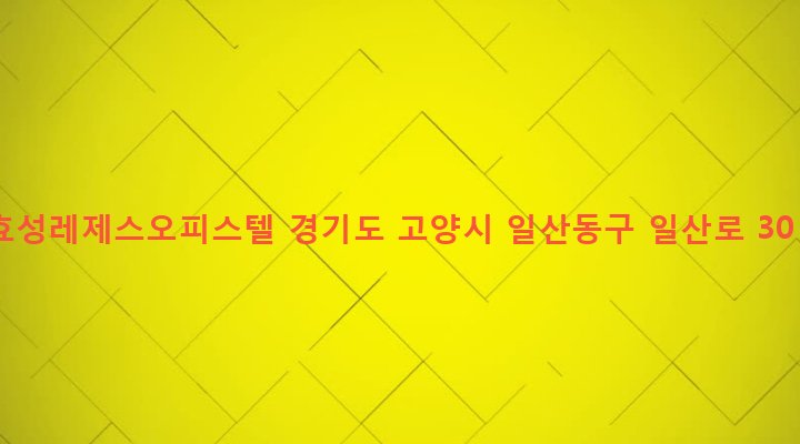경기도 고양시 일산동구 백석2동 1309-1 효성레제스오피스텔