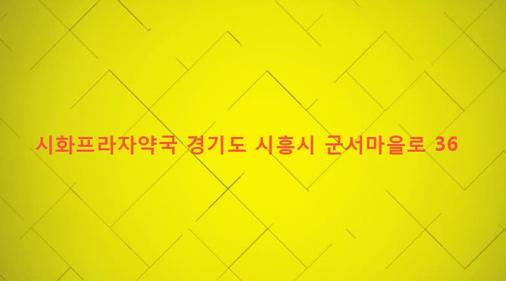 경기도 시흥시 정왕본동 1212-9 시화프라자약국