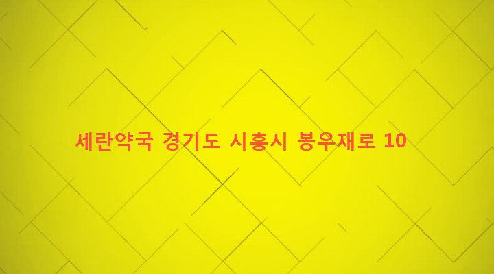 경기도 시흥시 정왕1동 1593-6 세란약국