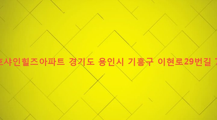 경기도 용인시 기흥구 보정동 905-9 성호샤인힐즈아파트