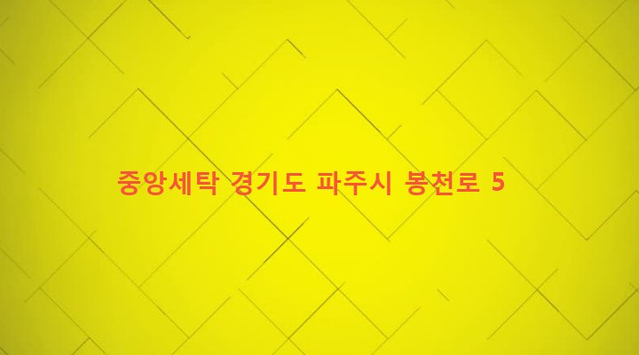 경기도 파주시 조리읍 봉일천리 139-17 중앙세탁