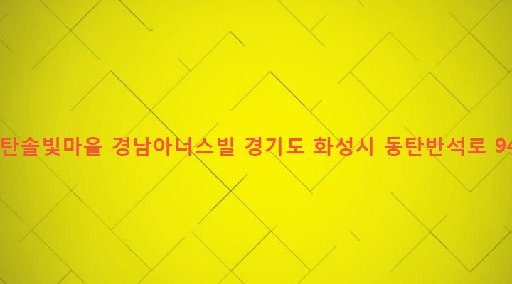 경기도 화성시 동탄2동 132 동탄솔빛마을 경남아너스빌