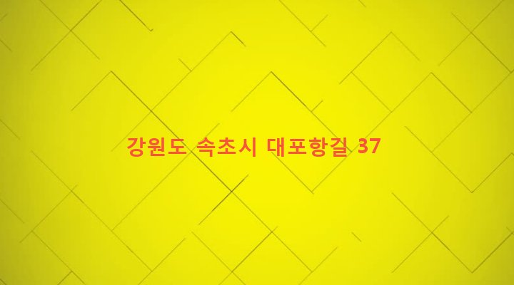 강원도 속초시 대포동 421-19 