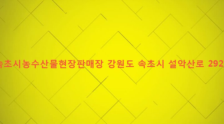 강원도 속초시 대포동 1952 속초시농수산물현장판매장