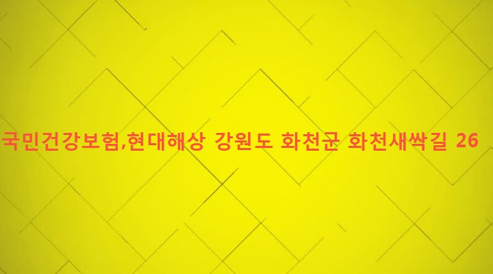 강원도 화천군 화천읍 아리 249 국민건강보험,현대해상