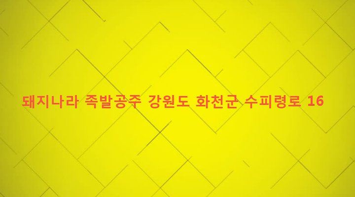 강원도 화천군 사내면 사창리 215-4 돼지나라 족발공주