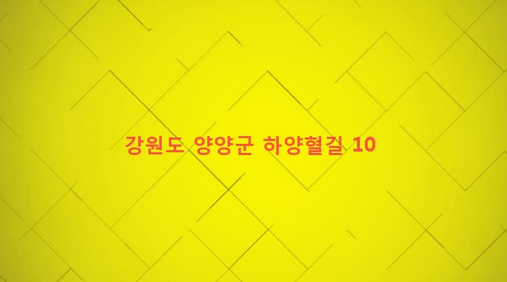 강원도 양양군 손양면 하양혈리 236 