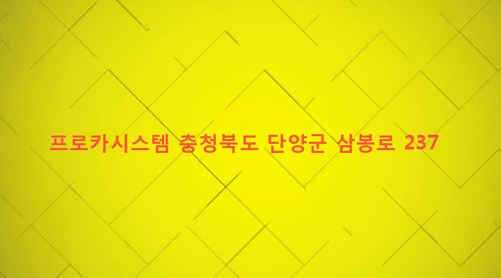 충청북도 단양군 단양읍 도전리 275 프로카시스템