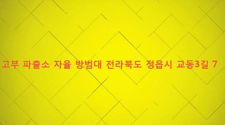 전라북도 정읍시 고부면 고부리 169-3 고부 파출소 자율 방범대