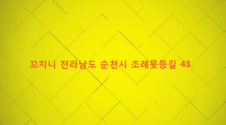 전라남도 순천시 왕조2동 1617-15 꼬치니